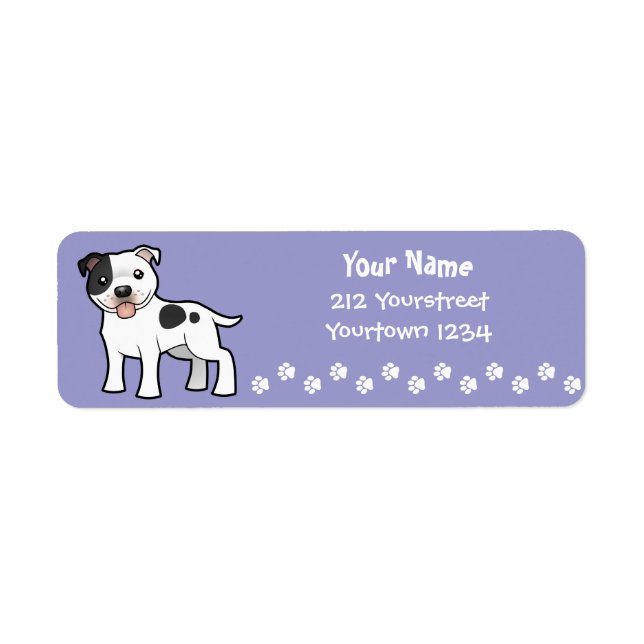 Etiqueta Personalizado Staffordshire Bull Terrier (Frente)