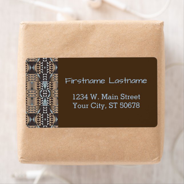 Etiqueta Personalizado Taupe Beige Marrón Luz Azul Gris Azu (In situ)