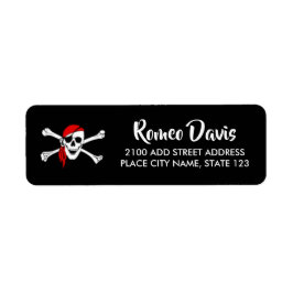 Etiqueta Personalizado texto piratas cruza huesos negros