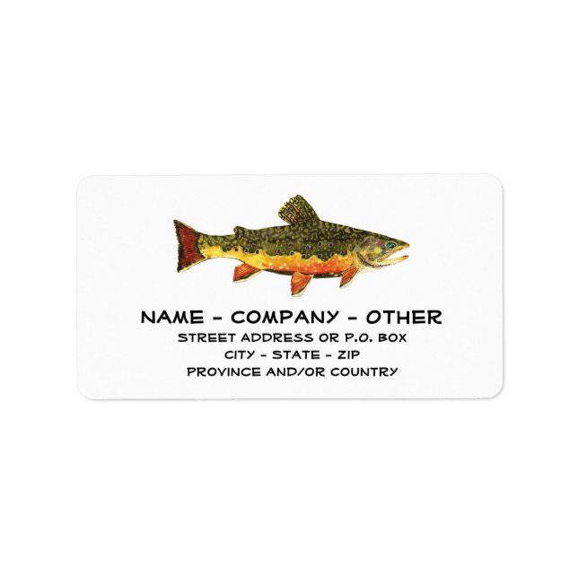 Etiqueta Personalizado Trout Fisherman (Frente)
