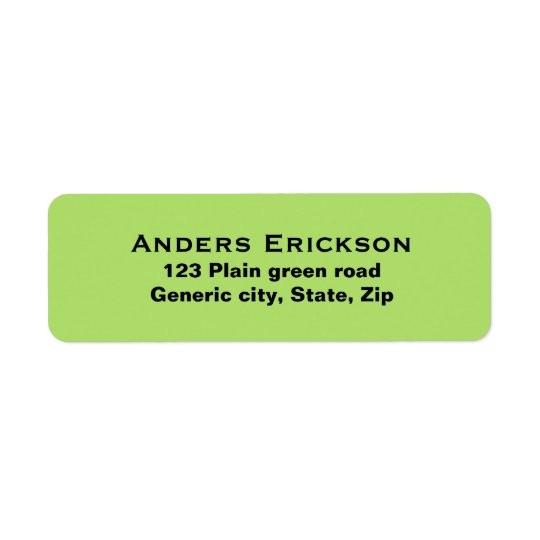 Etiqueta Personalizado verde simple llano del texto del neg