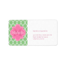 Personalizado verde y rosa