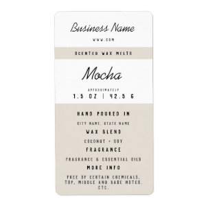 Etiqueta Personalizado Wax Melt Labels