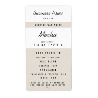 Etiqueta Personalizado Wax Melt Labels