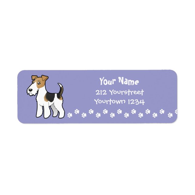 Etiqueta Personalizado Wire Fox Terrier (Frente)