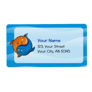 Etiqueta Personalizado Yin Yang Fish