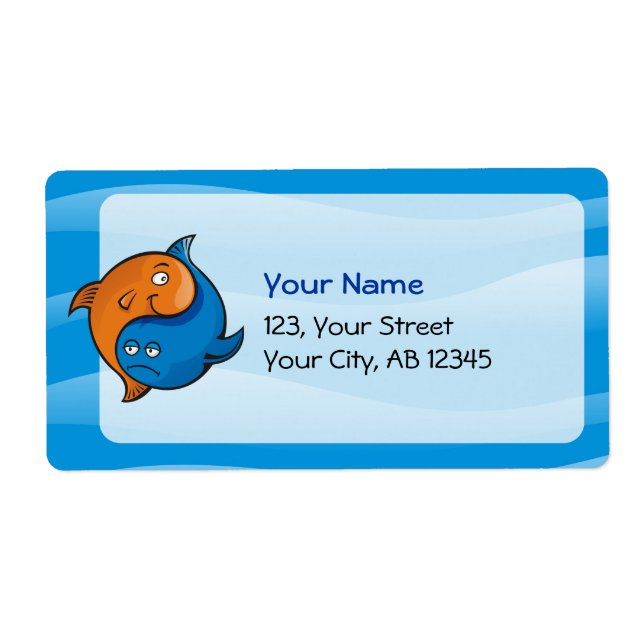 Etiqueta Personalizado Yin Yang Fish (Frente)