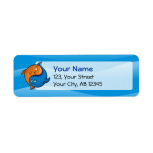 Etiqueta Personalizado Yin Yang Fish