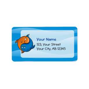 Etiqueta Personalizado Yin Yang Fish