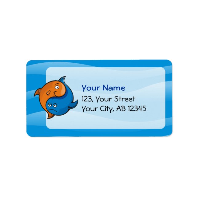 Etiqueta Personalizado Yin Yang Fish (Frente)