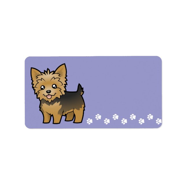 Etiqueta Personalizado Yorkshire Terrier (pelo corto sin ar (Frente)