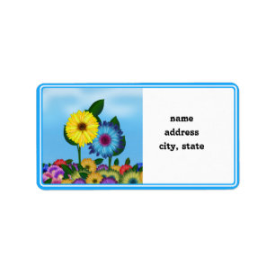 Etiqueta Personalizados amarillos y azules girasoles