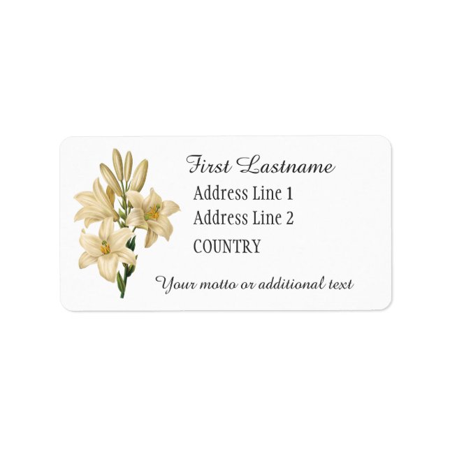 Etiqueta Personalizados de flores de época 1 (Frente)