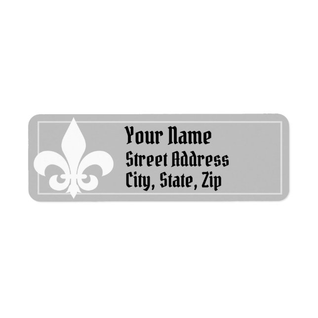 Etiqueta Personalizar su propio Fleur-de-lis blanco (Frente)