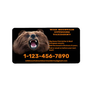 Etiqueta Personalizar tienda de taxidermia de caza mayor de