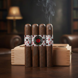 Etiqueta Personalized Birthday Cigar Wraps with Music Vinyl