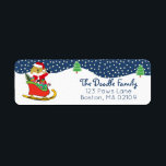 Etiqueta Personalized Christmas GoldenDoodle Santa Sleigh<br><div class="desc">Personalized Christmas GoldenDoodle in sleigh filled with presents. Santa Paws is coming to town. You can customize text and personalize this dog lover christmas return address label. Cute holiday return address label for golden doodle lovers!</div>