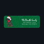 Etiqueta Personalized Christmas Lights Labradoodle Address<br><div class="desc">Cute Personalized Cartoon LabraDoodle Puppy wearing "Tis The Season" Santa hat,  wrapped in christmas lights. Festive return address labels for doodle dog lovers!</div>