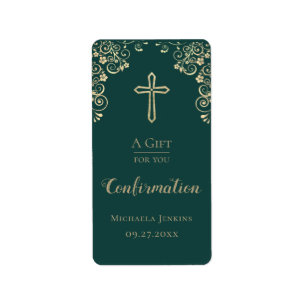 Etiqueta Personalized Confirmation Gold Hand Sanitizer