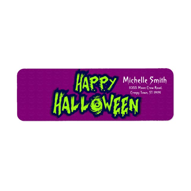 Etiqueta Personalized Custom Halloween Crow with Moon Label (Frente)