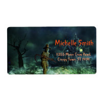 Personalized Custom Halloween Skull man with House