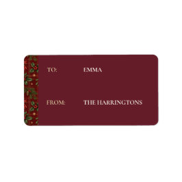 Etiqueta Personalized Elegant Christmas Tartan To From Labe