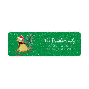 Etiqueta Personalized Goldendoodle Christmas Sled