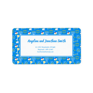Etiqueta Personalized Hanukkah Pattern