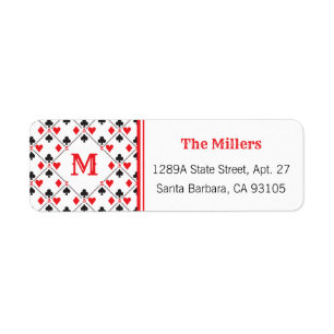 Etiqueta Personalized Monogram Poker Playing Card Suit