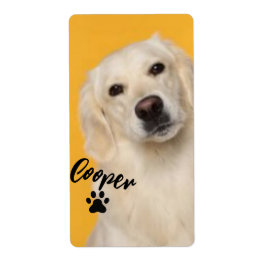 Etiqueta Personalized Pet Photo Dog Lover with Photo