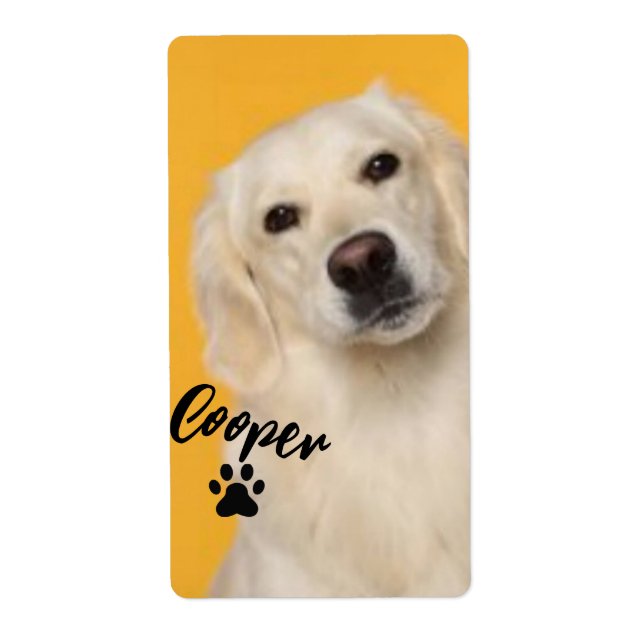 Etiqueta Personalized Pet  Photo Dog Lover with Photo (Frente)