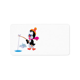 Etiqueta Pesca de hielo pingüino 2