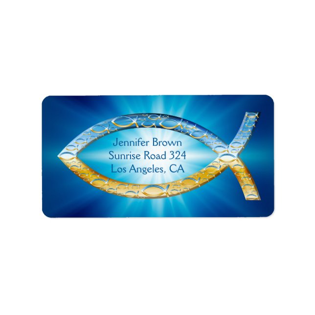 Etiqueta Pescado cristiano | compartir tu fe (Frente)