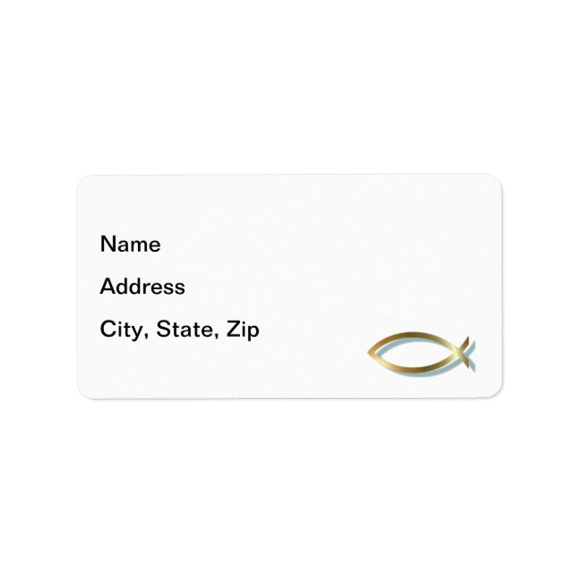 Etiqueta Pescado cristiano de oro (Frente)