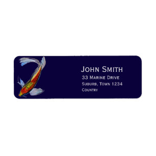 Etiqueta Pescado de arte original de Koi japonés