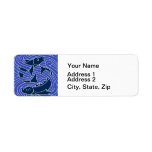 Etiqueta Pescado Negrita Natación Océano Pesca Azul