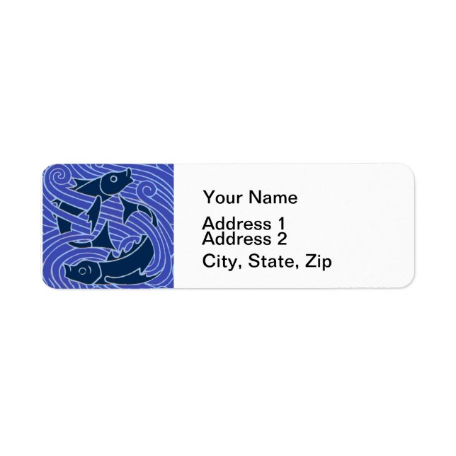 Etiqueta Pescado Negrita Natación Océano Pesca Azul (Frente)