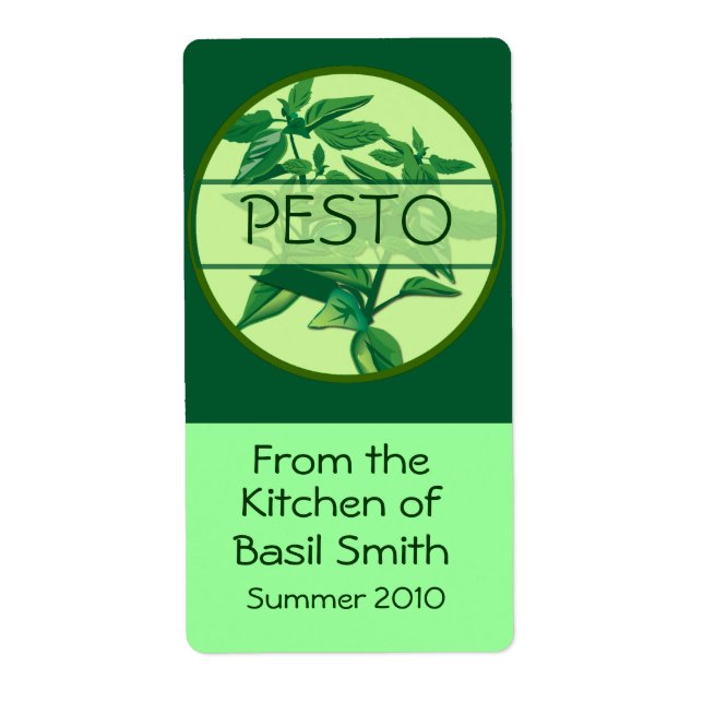 Etiqueta PESTO Rectangular grande (Frente)