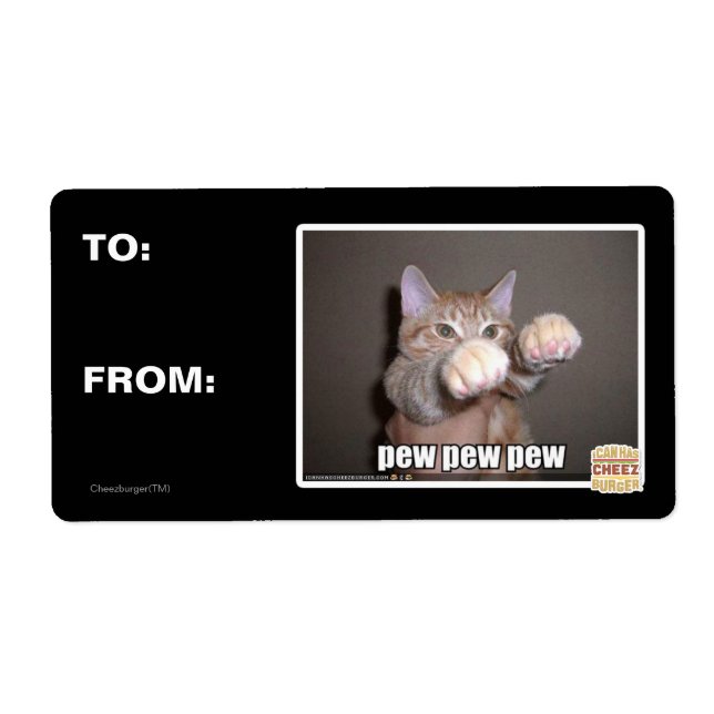 Etiqueta Pew pew pew (Frente)