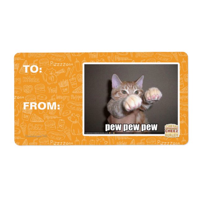 Etiqueta Pew pew pew (Frente)