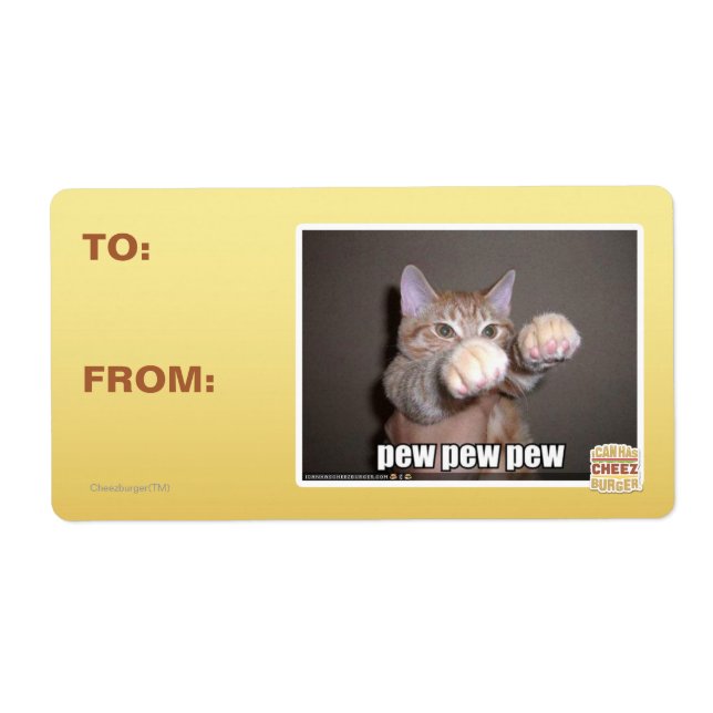 Etiqueta Pew pew pew (Frente)
