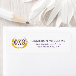 Etiqueta Phi Chi Theta Griego con Corona
