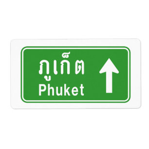 Etiqueta Phuket Ahead ⚠ Rótulo de tráfico por carretera en 