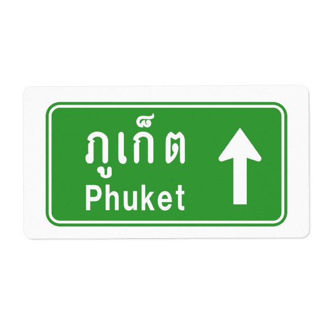 Etiqueta Phuket Ahead ⚠ Rótulo de tráfico por carretera en  (Frente)