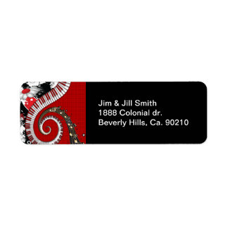 Etiqueta Piano Keys Music Notes Grunge Floral Swirls