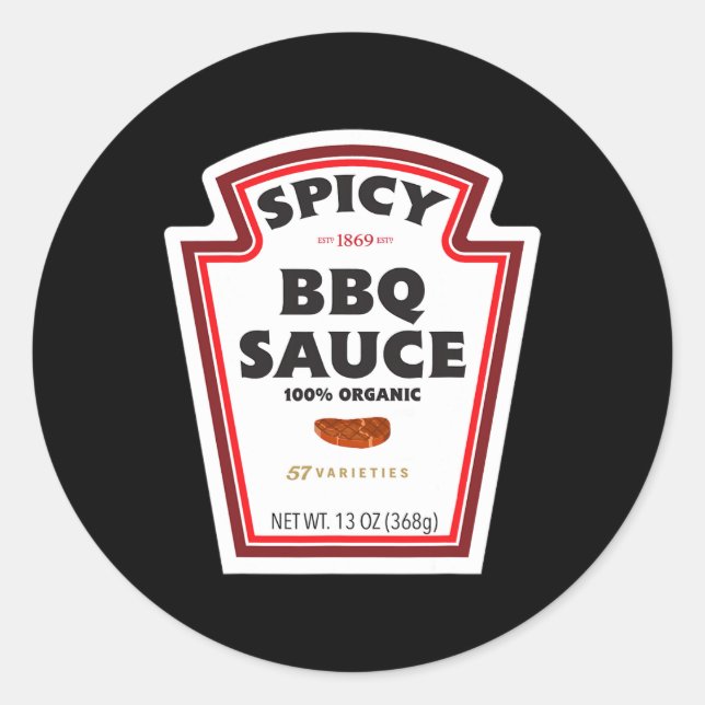 Etiqueta picante de botella de salsa de barbacoa G (Anverso)