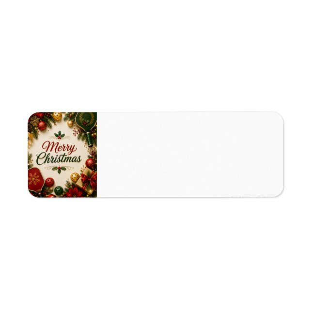 Etiqueta Pickleball Feliz Navidad  (Frente)