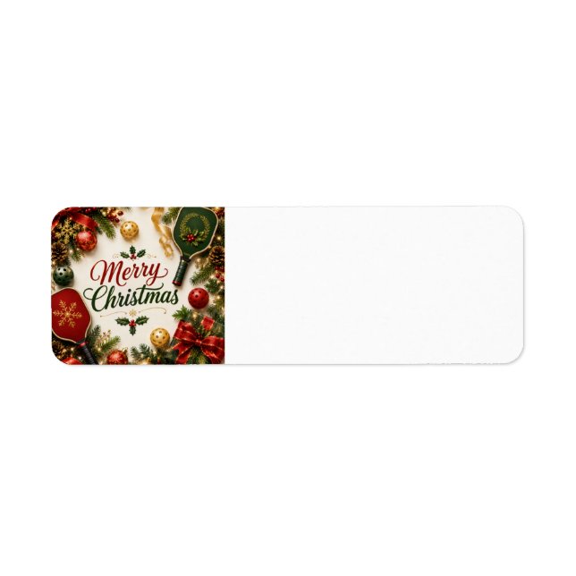 Etiqueta Pickleball Feliz Navidad  (Frente)