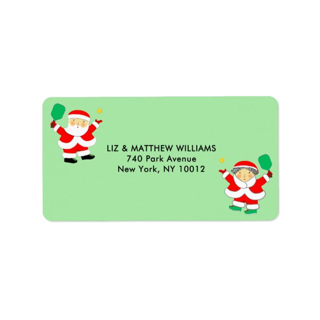 Etiqueta Pickleball Navidad (Frente)