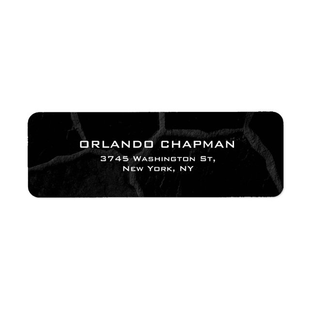 Etiqueta Piedra negra gris profesional simple llana elegant (Frente)